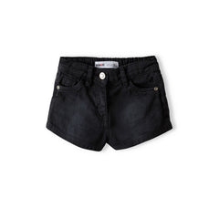 Girls' denim shorts in black