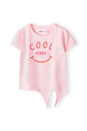 Girls pink Girls tie front t-shirt