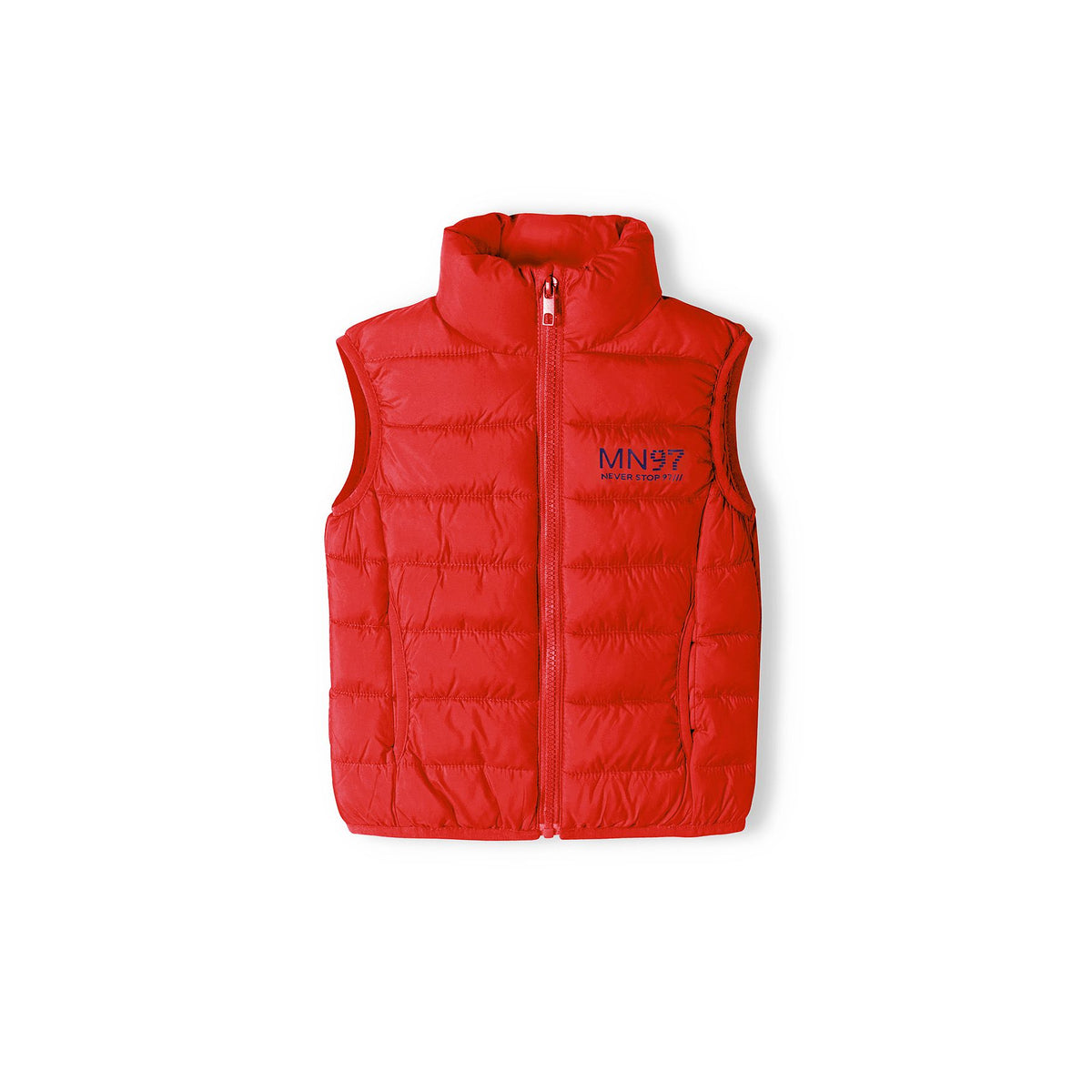 Boys' padded gilet in red — complete product view for square Shop card