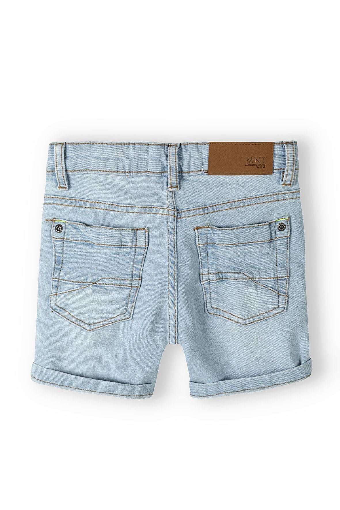 Denim Shorts, Light Blue, Rolled Cuff - 2
