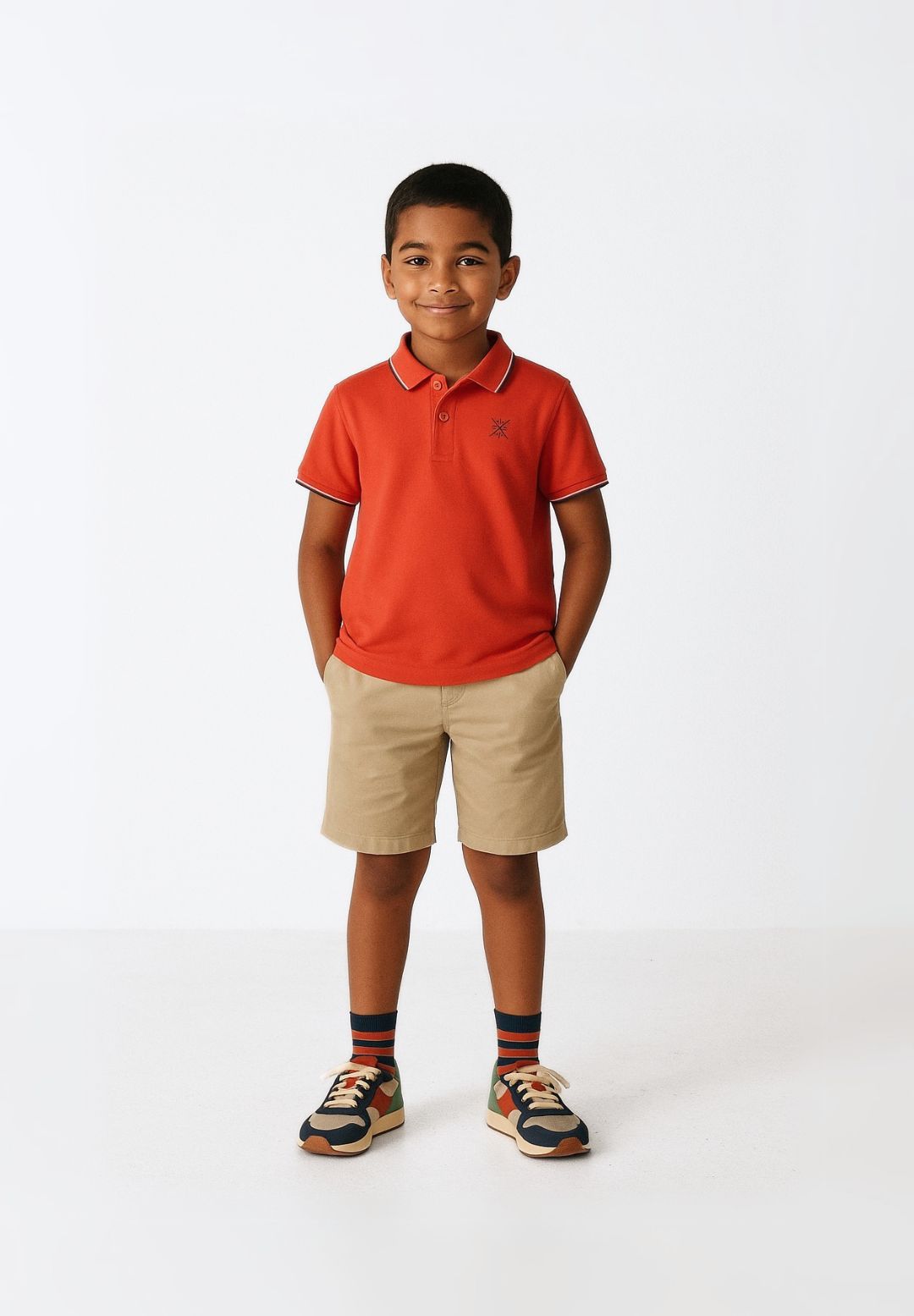 Polo Shirt Red Contrast Tipping - 1