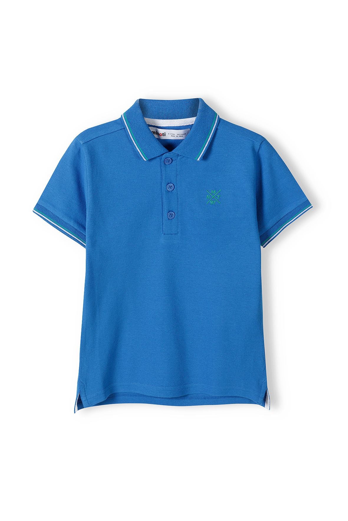 Polo Shirt Blue Contrast Tipping - 1