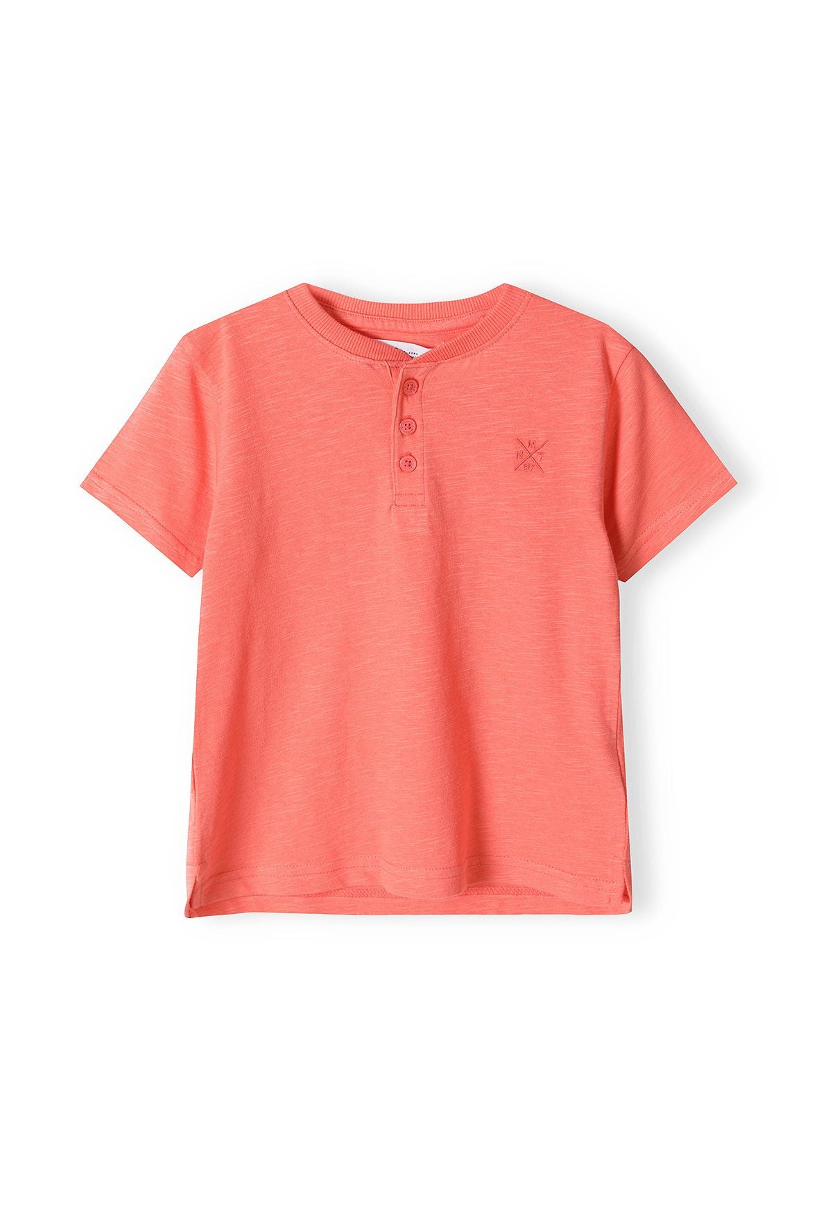 Henley T-Shirt Coral Button Neck - 2