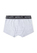 Gray heathered cotton bokserki chłopięce with black elastic waistband