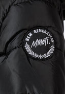 Boys black jacket with fleece lining and detachable fur hood