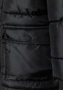 Boys black jacket with fleece lining and detachable fur hood