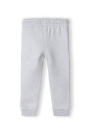 Boys embroidery grey jogpants 1-14y: light gray heathered sweatpants with elastic waistband and ribbed cuffs