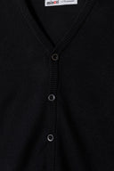 Boys knitted cardigan in black with gold and mustard trim, Minoti brand