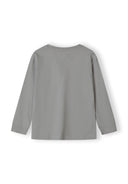 Gray boys long sleeve t-shirt in cotton with crew neck and subtle logo
