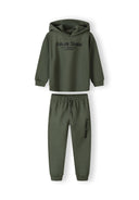 Boys khaki printed hoodie and joggers skate set