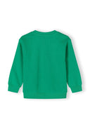 Boys oversized crew neck sweatshirt loose fit green 1-8y, vibrant green color with ribbed cuffs and hem for comfort.