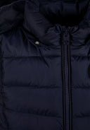 Boys padded gilet dark navy quilted puffer with hood