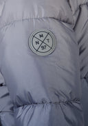 Boys padded jacket in light gray with mnt 97 white patch