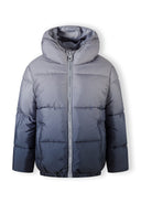Boys padded jacket in gray gradient quilted hooded design