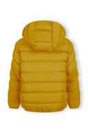 Vibrant mustard yellow boys padded jacket with quilted hooded design