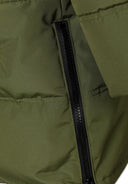 Boys padded jacket olive green quilted hooded puffer coat