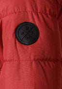 Boys quilted padded red jacket with black mnt 97 patch