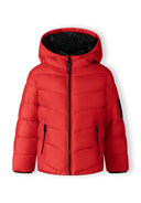 Boys red jacket with hood and reflective print