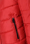 Boys red jacket with hood and reflective print