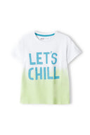 Boys short sleeve t-shirt with lets chill blue letters and green gradient fade