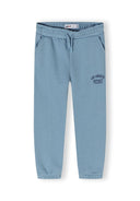 Boys joggers set in lightweight blue cotton featuring an elasticated waistband and Los Angeles District graphic, size 1-8y.