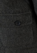 Boys tweed duffle coat in dark gray with black button and nylon hood