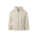 Cream plush borg transitional jacket for girls teddy borg style
