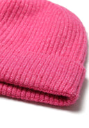 Girls beanie with reflective detail pink 2-14y, cosy knitted texture, warm and practical for outdoor use.