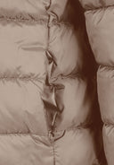 Girls beige quilted jacket with zip and removable hood