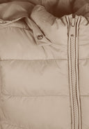 Girls beige Girls quilted gilet with full zip and removable hood