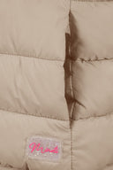 Girls beige Girls quilted gilet with full zip and removable hood