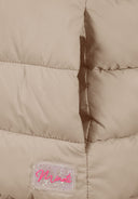 Girls beige Girls quilted gilet with full zip and removable hood