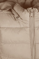 Girls beige Girls quilted gilet with full zip and removable hood