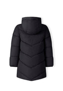 Girls black quilted hooded puffer coat, kurtka zimowa dla dziewcząt
