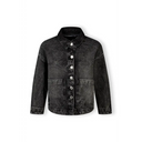 Black girls denim jacket with silver buttons and front pockets