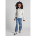 Girl in embroidered jeans elasticated waist with star details