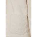 Girls faux fur jacket in cream with hooded zip closure