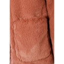 Girls faux fur jacket pocket in rust-colored plush faux fur