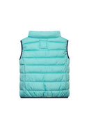 Girls gilet funnel neck mint quilted vest with turquoise puffer design