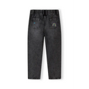 Girls jeans embroidered black denim with star and rainbow patches