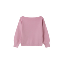 Girls pink boat neckline jumper in soft knit with long sleeves