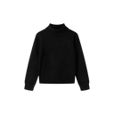 Black girls jumper soft turtleneck ribbed knit sweater with cropped fit