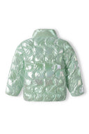 Girls light padded mint green quilted puffer jacket