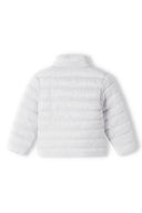Girls light padded white quilted puffer jacket with high collar