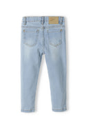 Girls light wash skinny fit denim jeans with rolled cuffs
