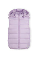 Girls lilac Girls quilted gilet with full zip and removable hood