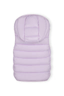 Girls lilac Girls quilted gilet with full zip and removable hood