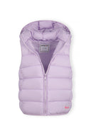 Girls lilac Girls quilted gilet with full zip and removable hood