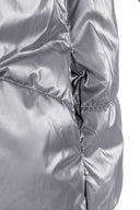 Girls metallic padded jacket in silver with quilted hooded design