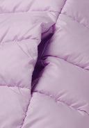 Girls lilac quilted jacket with zip and removable hood